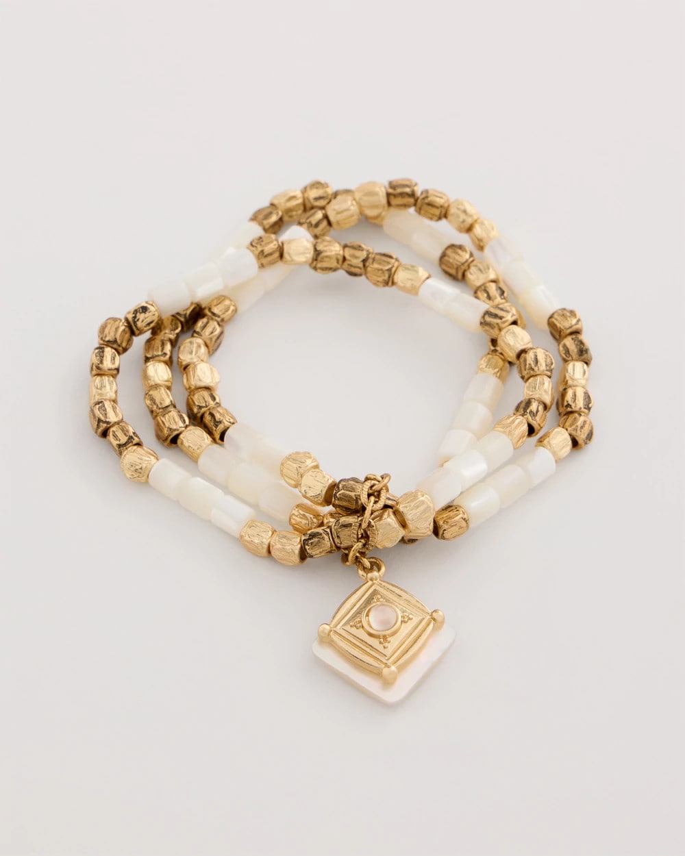 Set of 3 Pearl Treasure Stretch Bracelets - US 5650