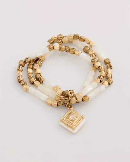 Set of 3 Pearl Treasure Stretch Bracelets - US 5650