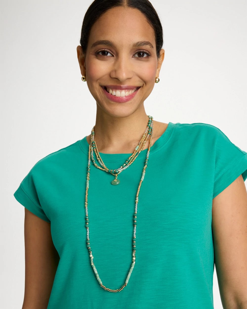 Beaded Long Necklace - US 2163