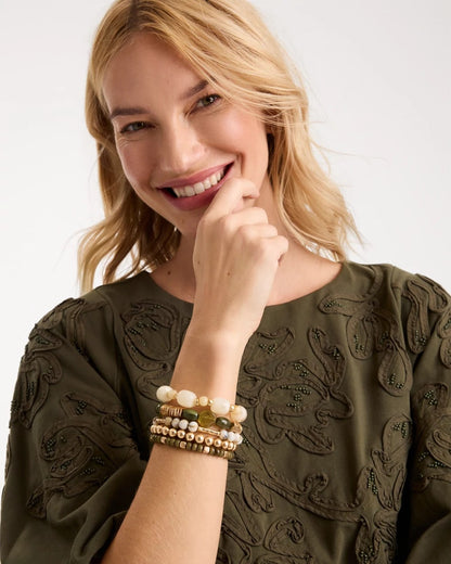 Green Stretch Bangle Set of Five - US 3855