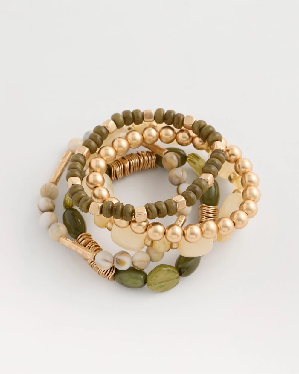 Green Stretch Bangle Set of Five - US 3855