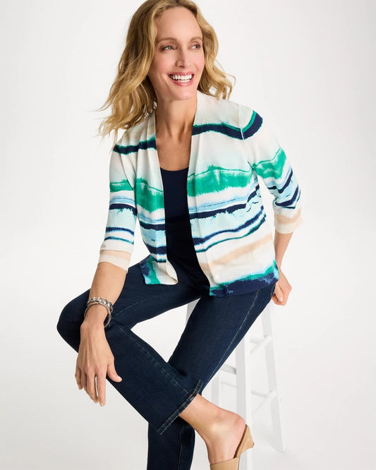 Grotto Striped Summer Romance Cardigan - US 8982