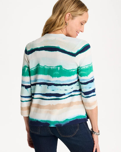 Grotto Striped Summer Romance Cardigan - US 8982