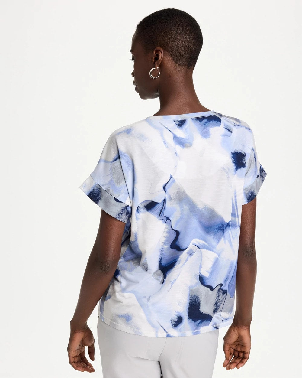 Zenergy® Placed Print Drop Shoulder Tee - US 7947