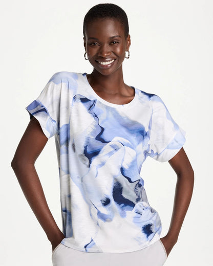 Zenergy® Placed Print Drop Shoulder Tee - US 7947
