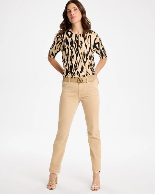 Ella Ikat Print Short-Sleeve Sweater - US 3554