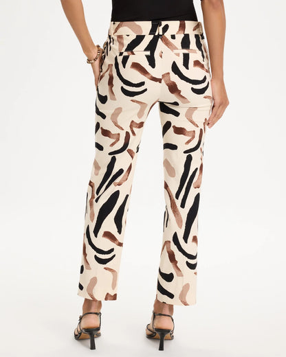 Emme Slim Island Print Straight Crop Pants - US 4268