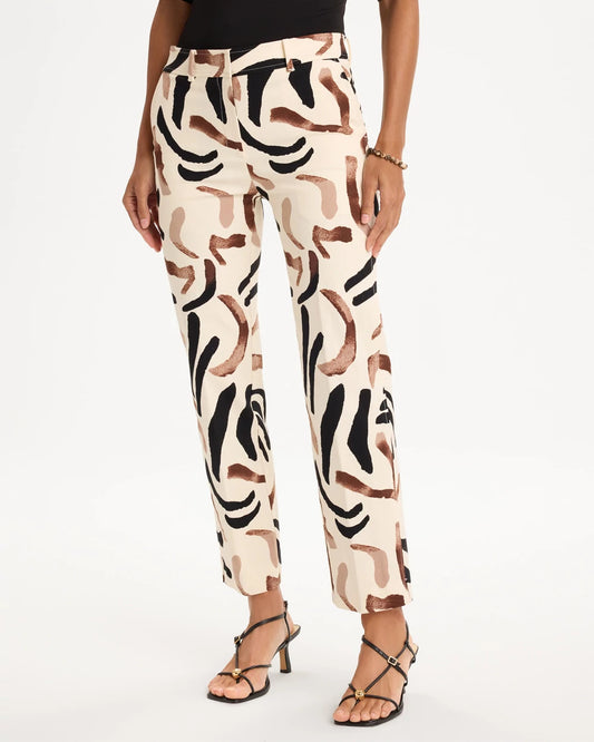 Emme Slim Island Print Straight Crop Pants - US 5611