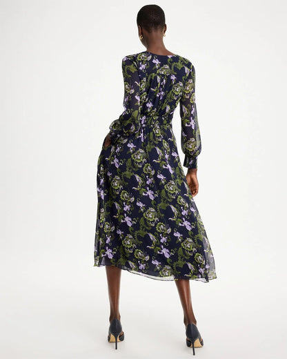 Crinkle Chiffon Surplice Maxi Dress - US 2289
