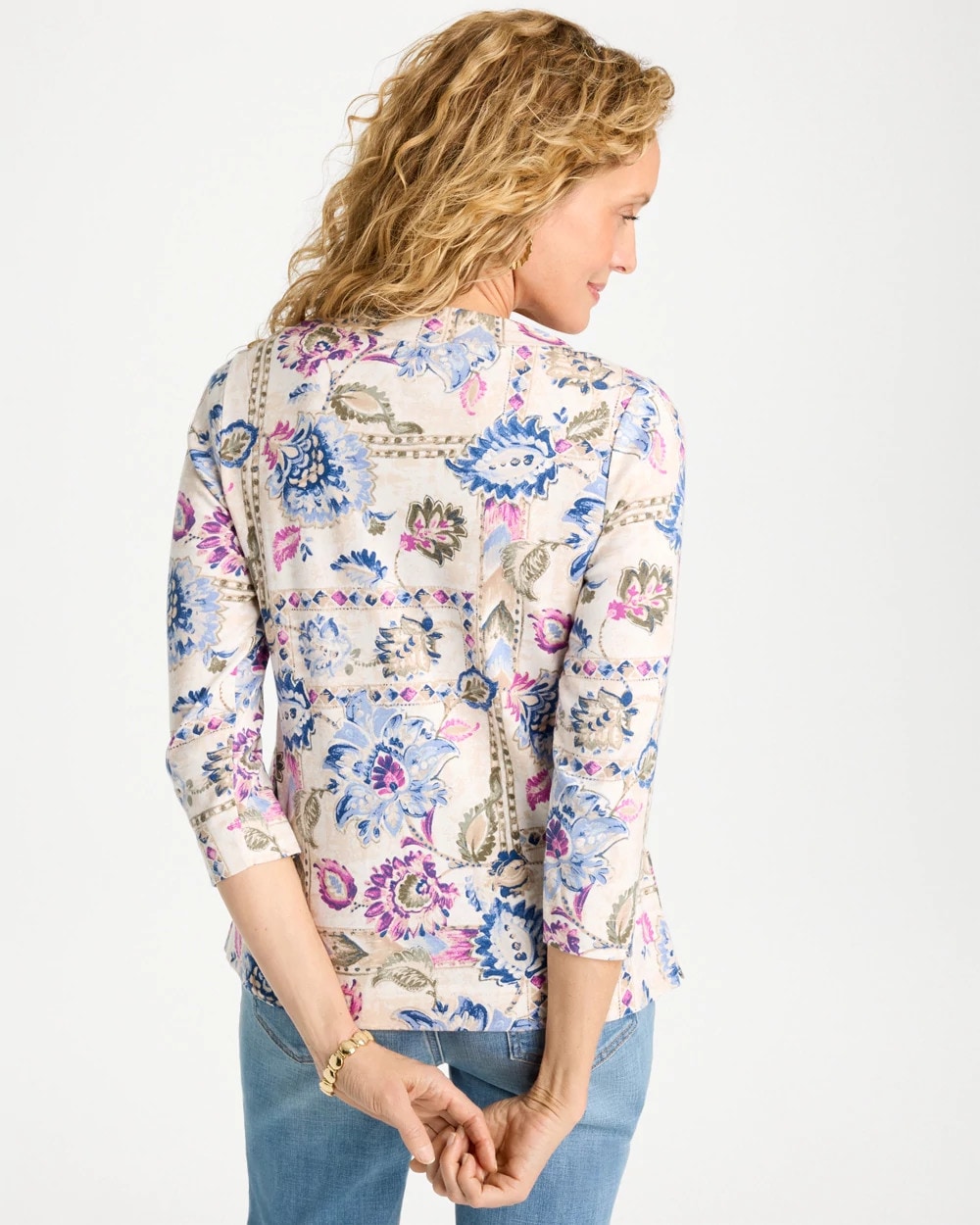 Printed V-Neck Pima Tee - US 8610