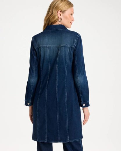 Knit Denim Elongated Topper - US 2737