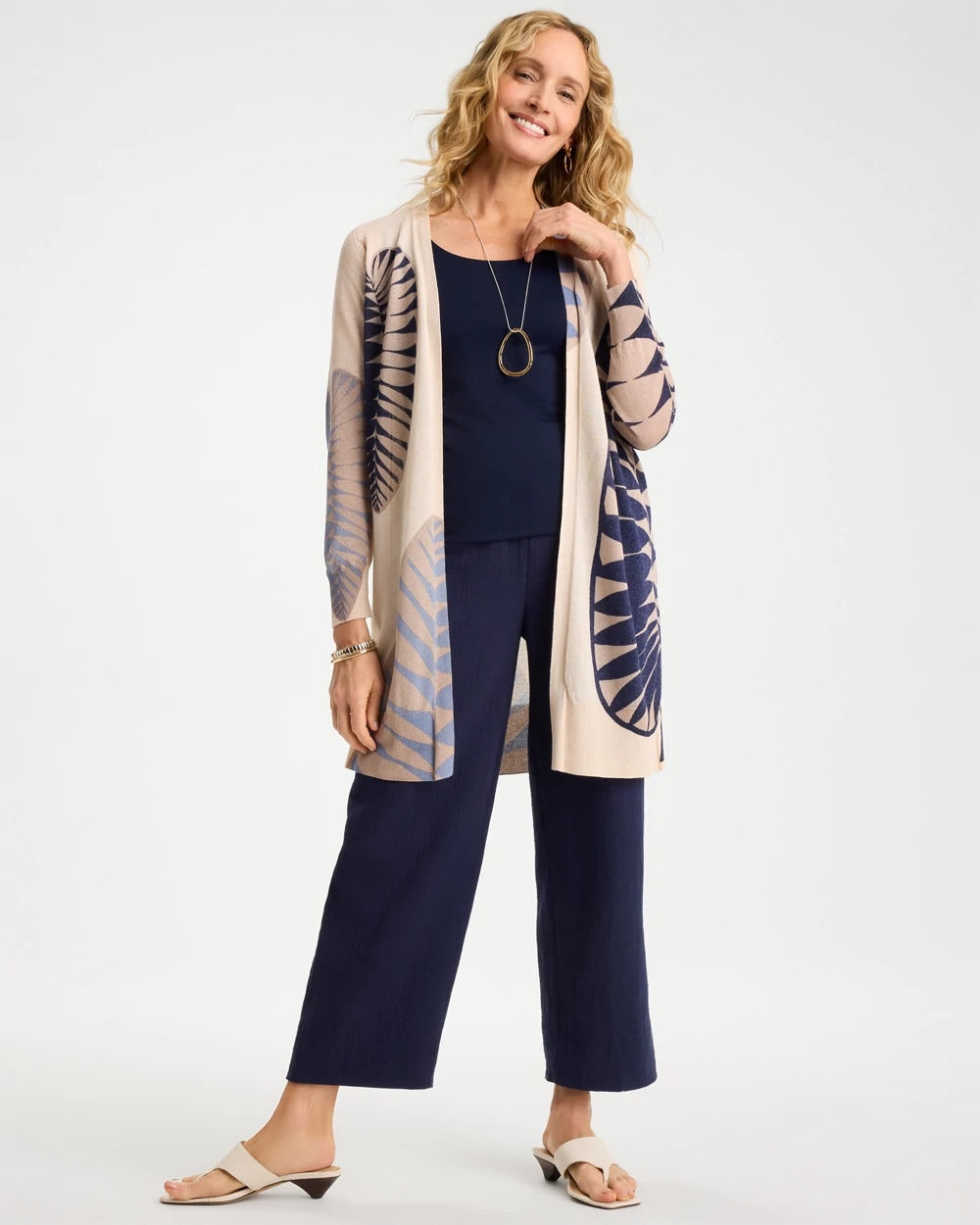 Long Leaf Print Summer Romance Cardigan - US 0940