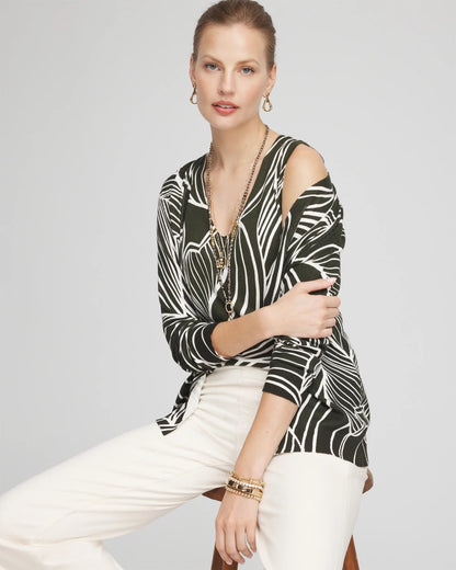 Leaf V-neck Sweater Tank - US 8043
