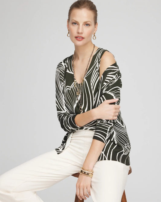 Leaf V-neck Sweater Tank - US 8043