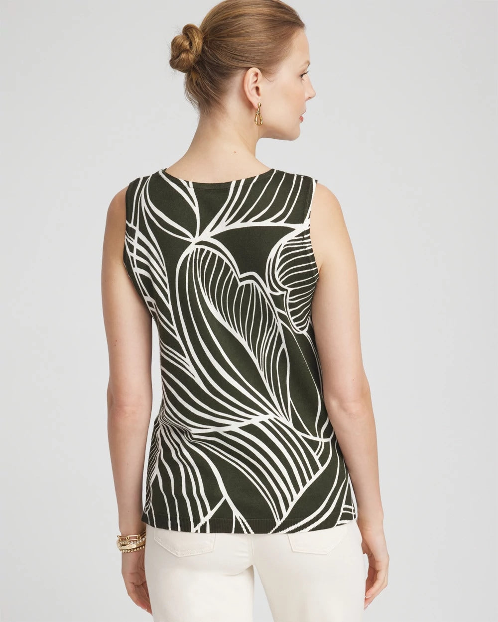 Leaf V-neck Sweater Tank - US 8043