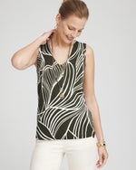 Leaf V-neck Sweater Tank - US 8043