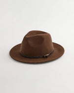 Paisley-Print-Trim Wool Felt Fedora Hat - US 4592