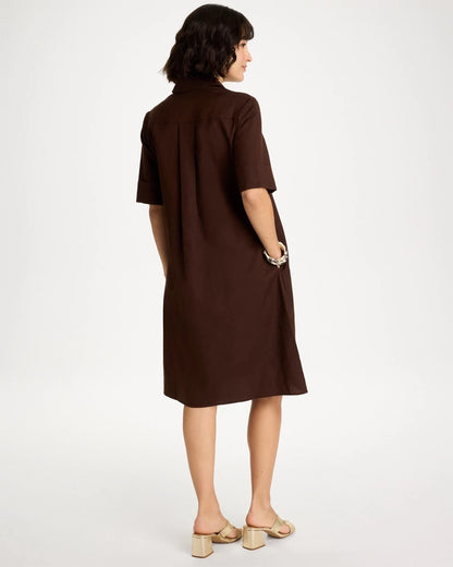 Embellished Linen Popover Dress - US 8667