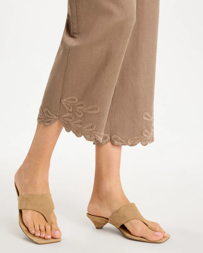 Linen Fly Front Pants - US 7282