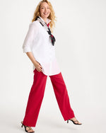 Pull-On Wide-Leg Linen Pants - US 3666