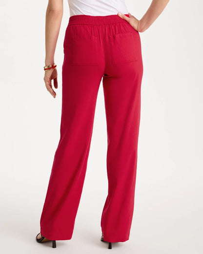 Pull-On Wide-Leg Linen Pants - US 3666