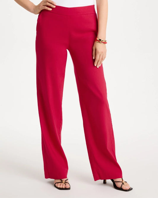 Pull-On Wide-Leg Linen Pants - US 3666