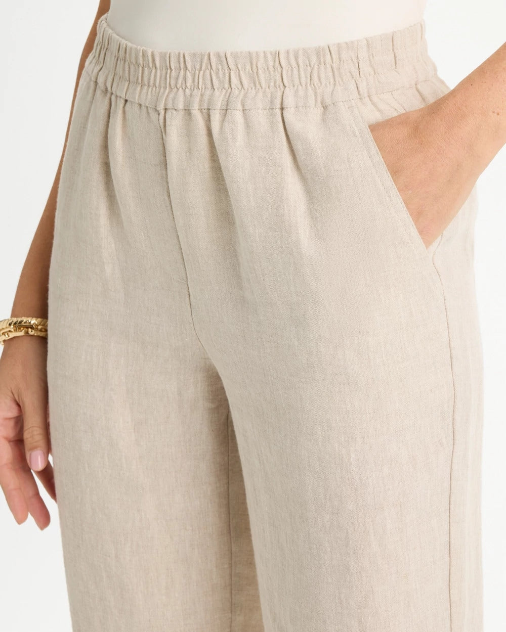 Linen Straight Tapered Ankle Pants - US 0675