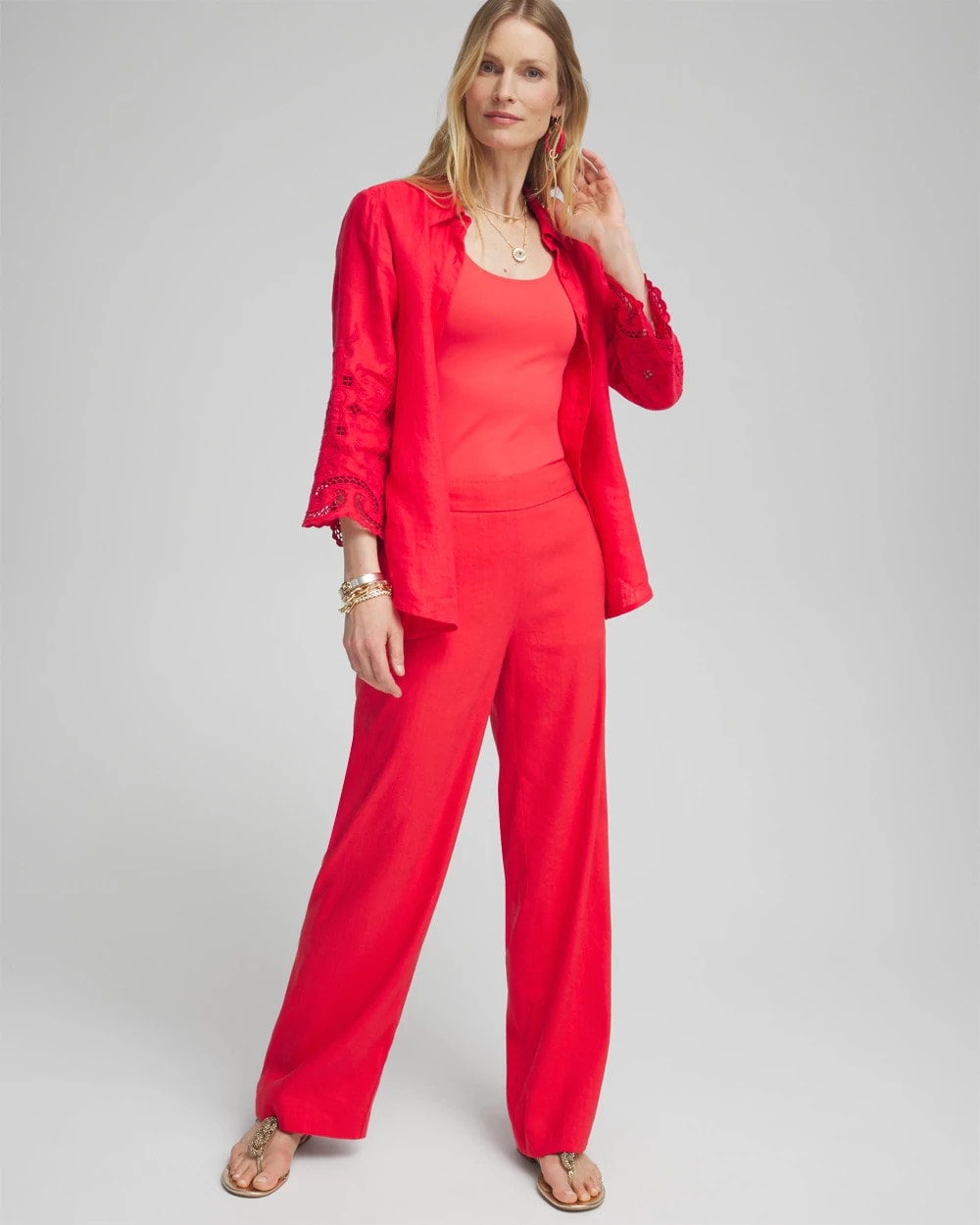 Linen Stretch Relaxed Pants - US 5595