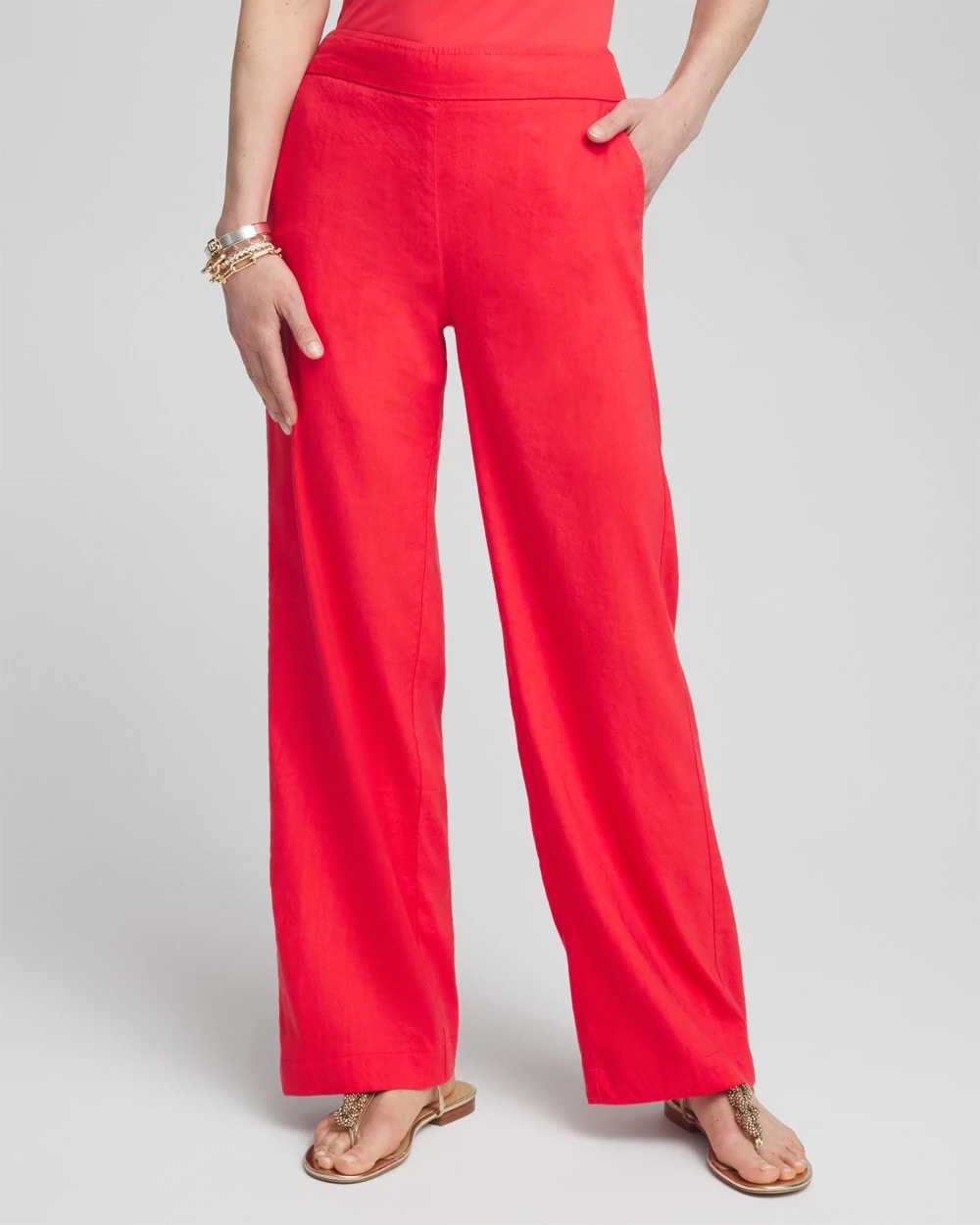 Linen Stretch Relaxed Pants - US 5595