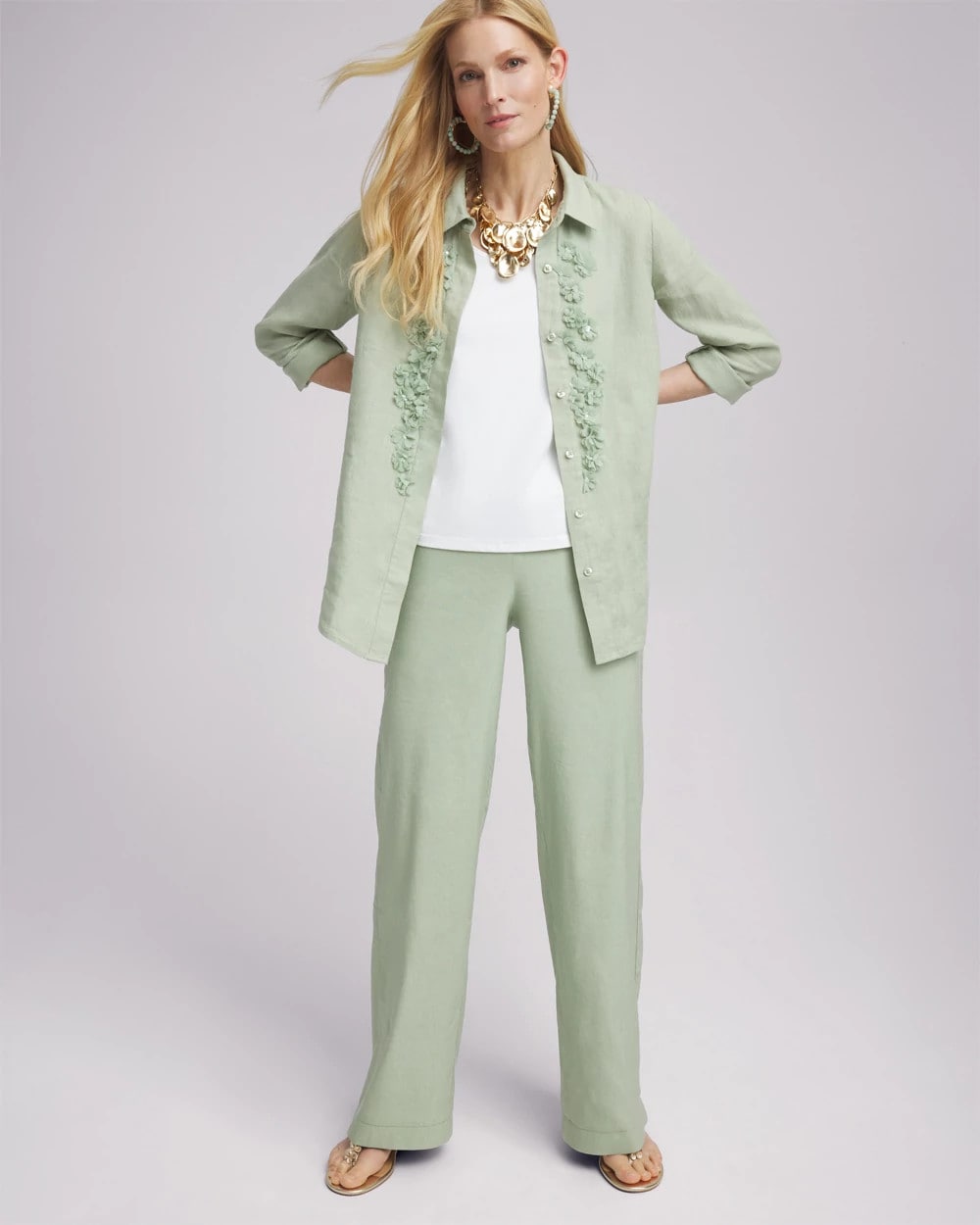 Linen Stretch Relaxed Pants - US 9237