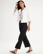 Linen-Blend Utility Wide Crop Pants - US 8206