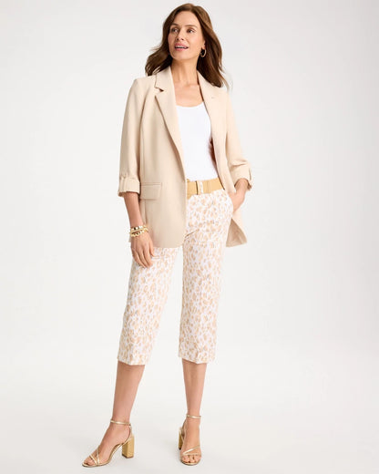 Animal Print Emme Sateen Straight Capri Pants - US 9752