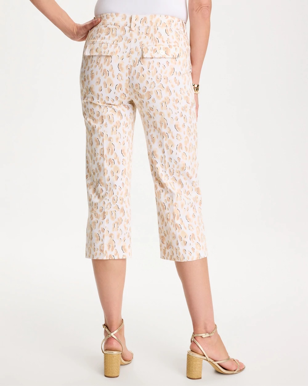 Animal Print Emme Sateen Straight Capri Pants - US 9752