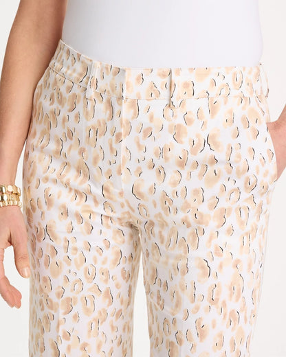 Animal Print Emme Sateen Straight Capri Pants - US 9752