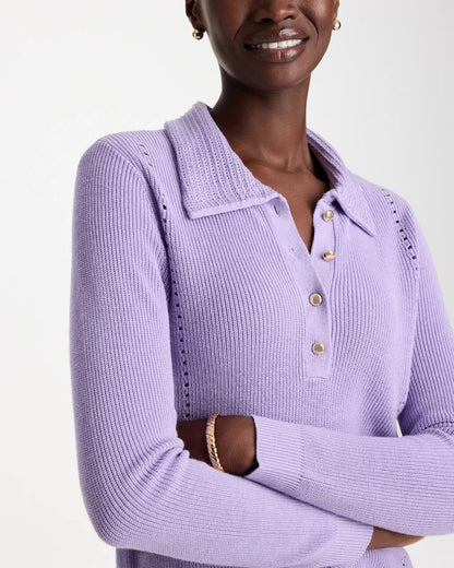 Long-Sleeve Pullover Polo Sweater - US 8785