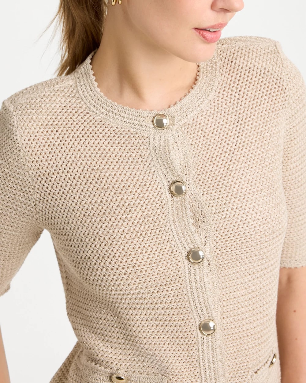 Metallic Lady Jacket Cardigan - US 8459