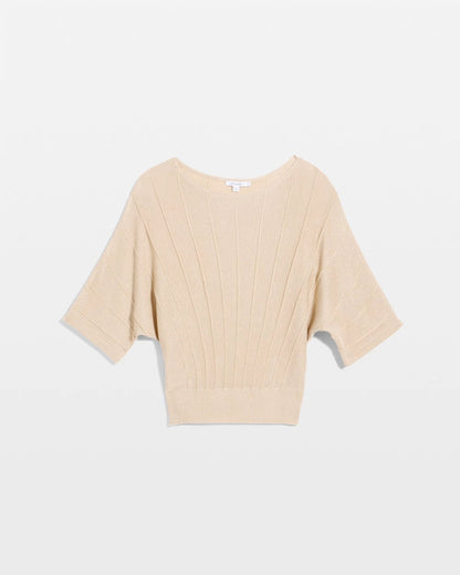 Metallic Pleated Dolman Pullover Sweater - US 1013