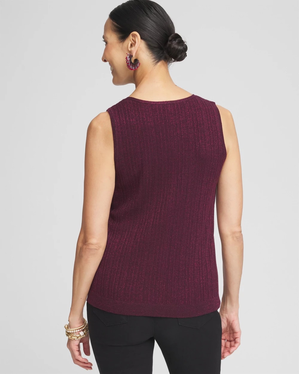 Shimmer Ribbed Sweater Tank - US 0559