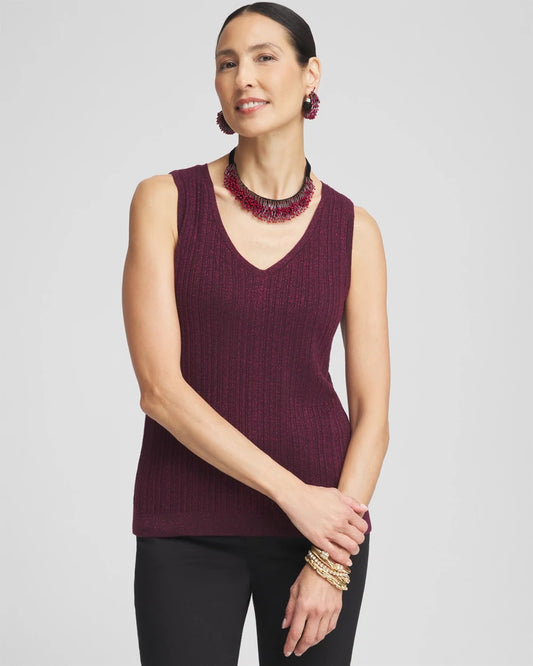 Shimmer Ribbed Sweater Tank - US 0559