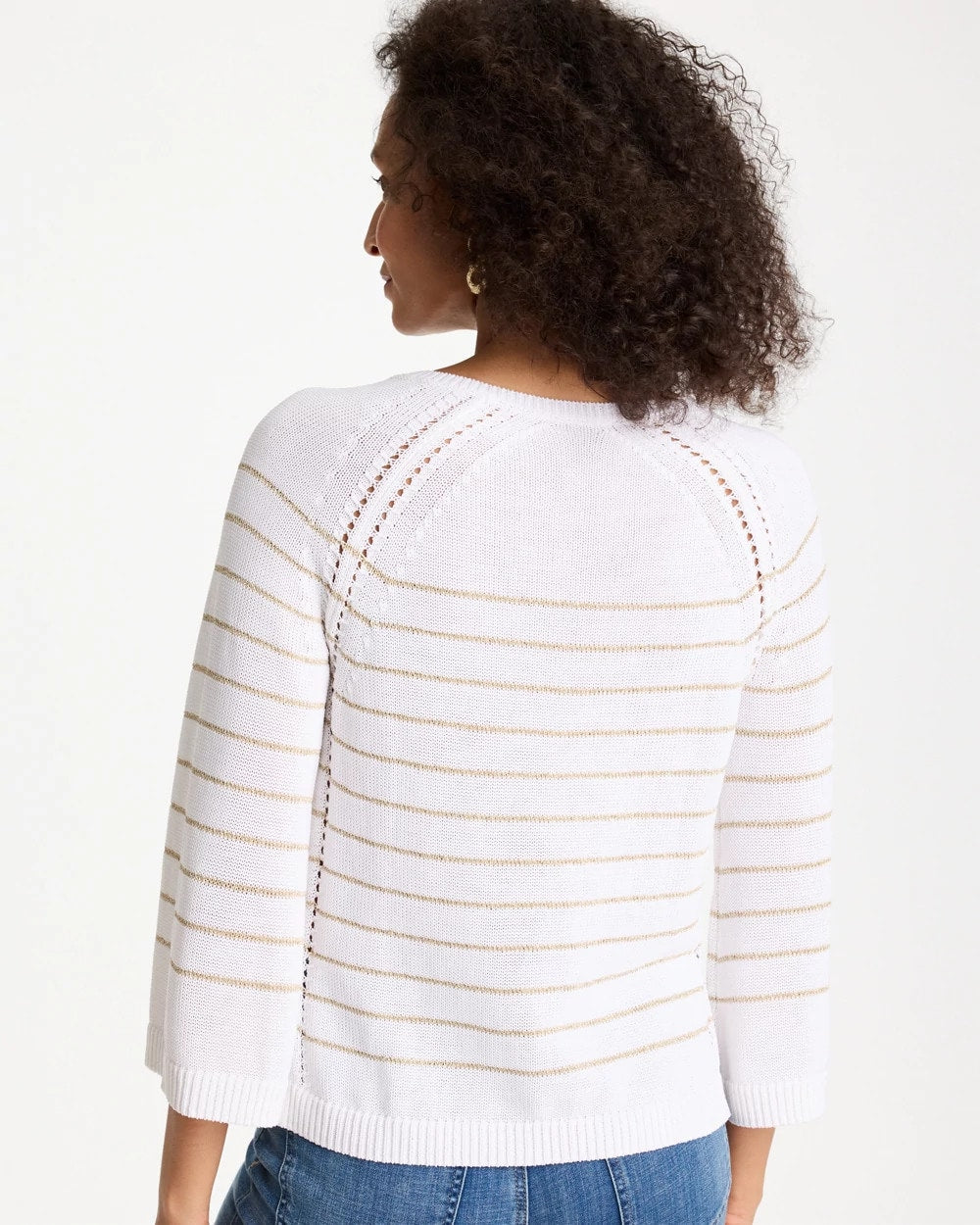 Metallic Striped Pullover Sweater - US 2425