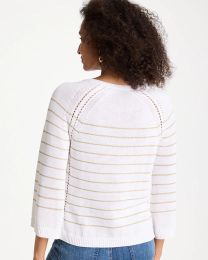 Metallic Striped Pullover Sweater - US 2425