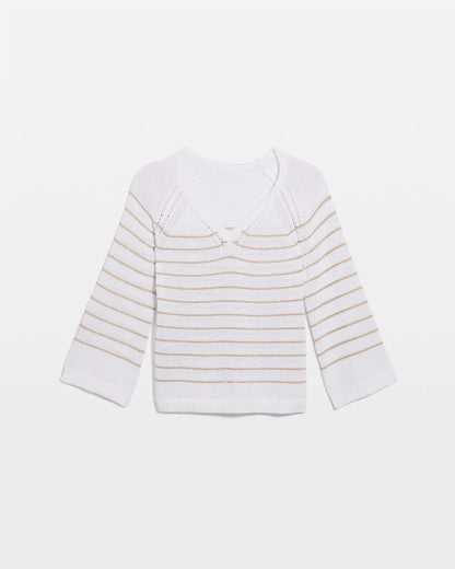Metallic Striped Pullover Sweater - US 2425