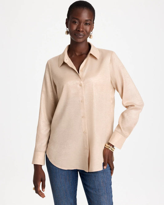 Chiffon Collared Long-Sleeve Tunic - US 3343