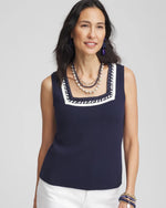 Contrast-Trim Lady Tank - US 2536