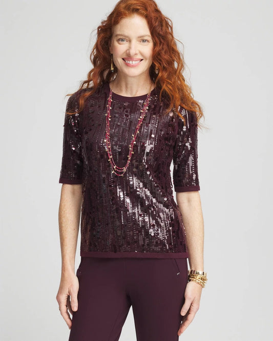 Sequin Pullover Sweater - US 7197