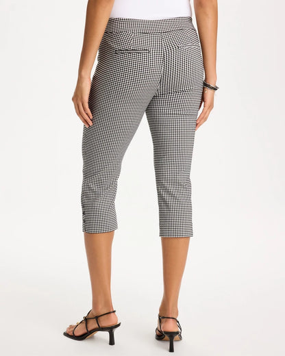 Brigitte™ Slim Gingham Pull-On Capri Pant - US 1296