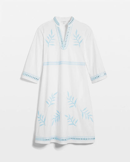 Embroidered Stand Collar Kaftan Dress - US 5270