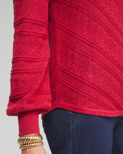Pointelle Cashmere Blend Pullover - US 0802