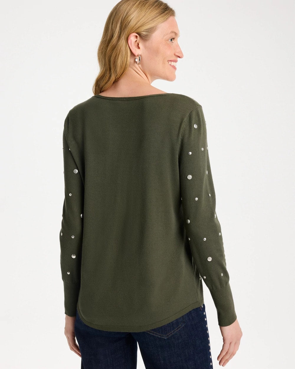 Ella Embellished V-Neck Pullover Sweater - US 5718