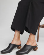 Wood Heel Leather Mule - US 9980